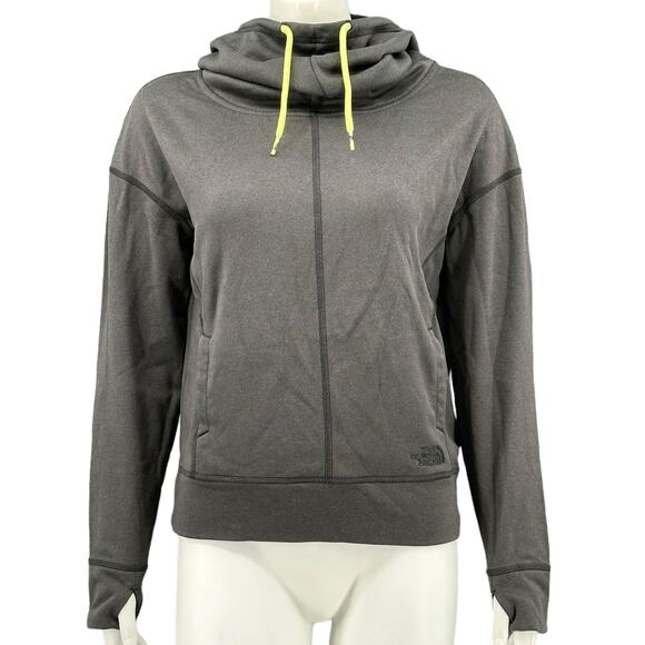 The North Face Hoodie Womens Medium Gray Funnel Neck Athleisure Running Workout - Picture 1 of 12